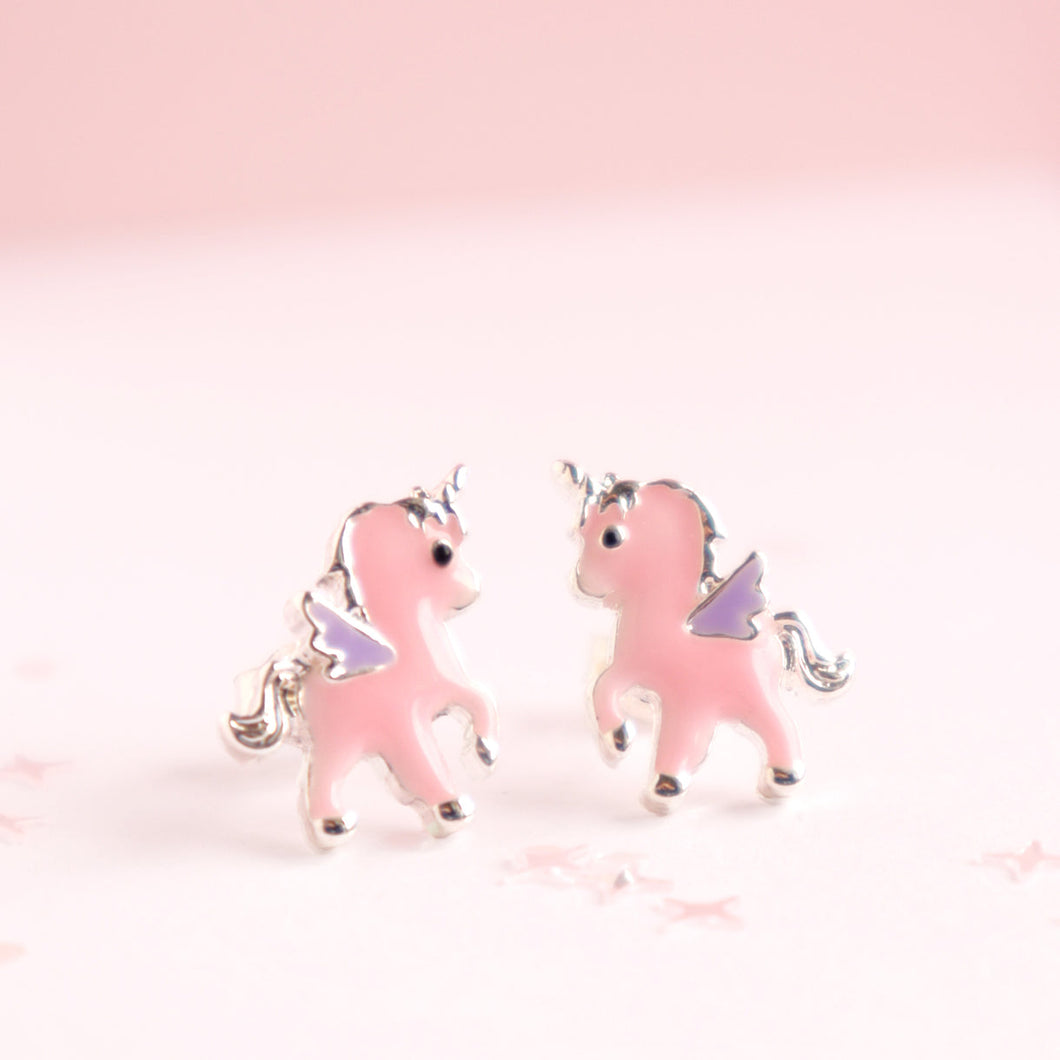 Lauren Hinkley Pink Unicorn Earrings in Fairy Magic Trinket Box