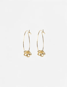 Stella & Gemma Mini Flower Hoop Earrings- Gold