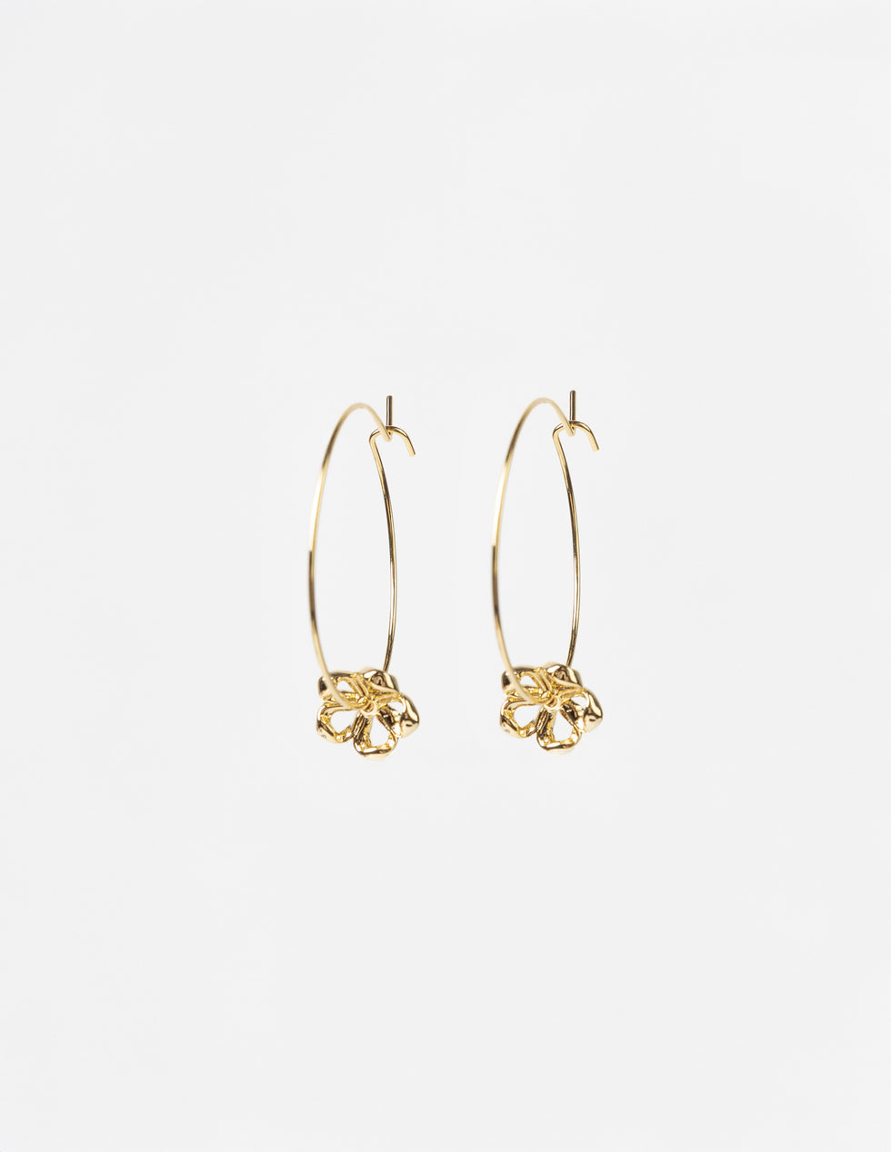 Stella & Gemma Mini Flower Hoop Earrings- Gold