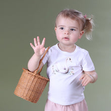 Load image into Gallery viewer, Little Bee by Dimples Cotton T-Shirt- Swan
