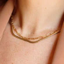 Load image into Gallery viewer, Fabuleux Vous Steel Me Snake Chain Yellow Gold Necklace 45cm
