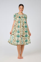 Load image into Gallery viewer, Arabella Peacock Shirred Bodice Short Sleeve Nightie
