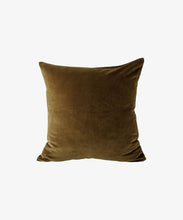 Load image into Gallery viewer, French Country Collections Velvet Cushion Olive with Feather Inner
