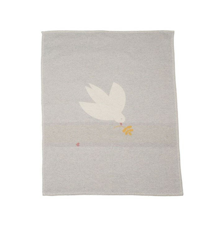 David Fussengger Grey Dove Baby Blanket 90x70cm