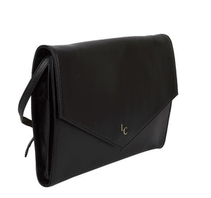 Lund & Co Afton Leather Envelope Clutch- Black