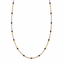 Load image into Gallery viewer, Fabuleux Vous Steel Me Boho Black Bead Petite Necklace 40cm
