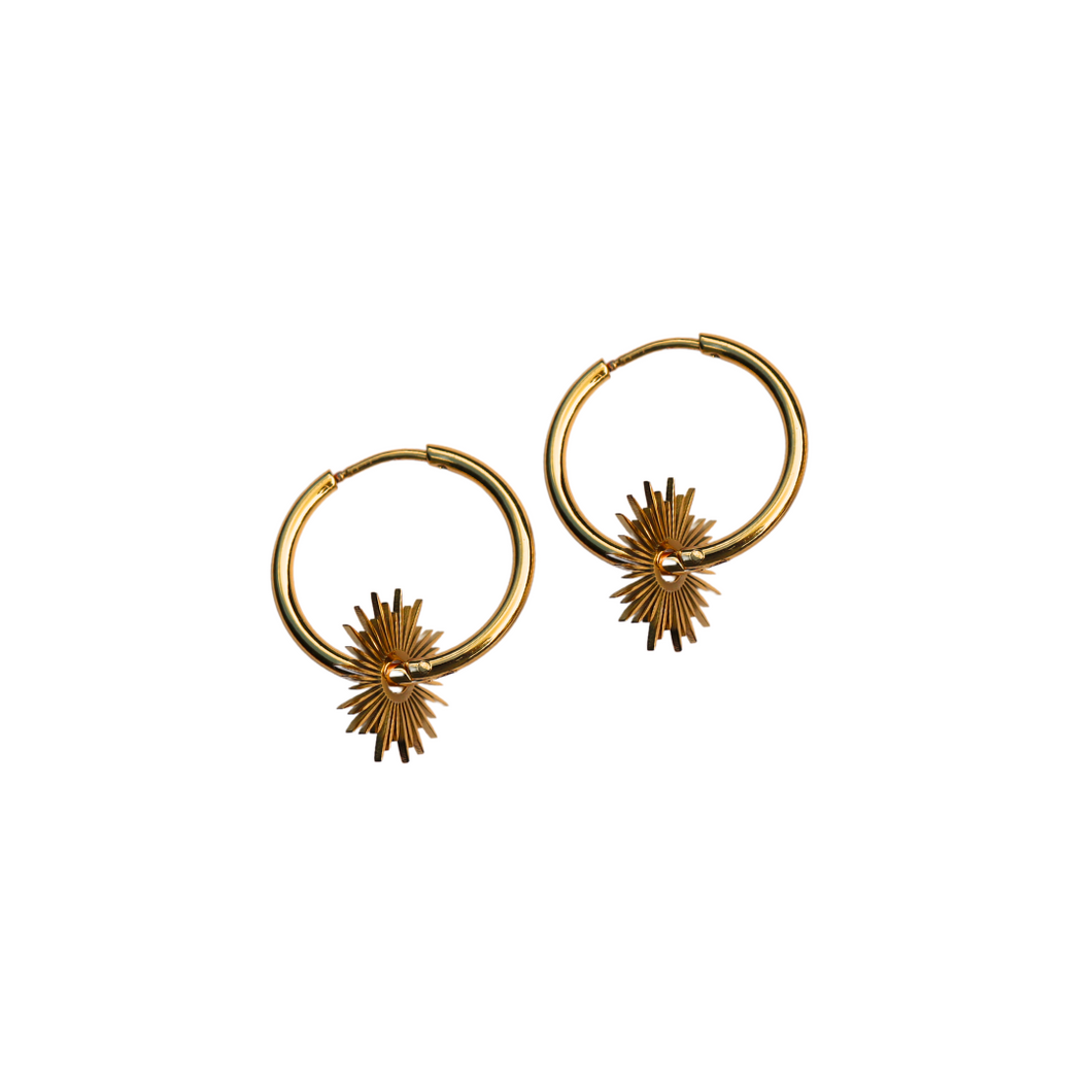 Fabuleux Vous Steel Me Lena Yellow Gold Hoop Earrings