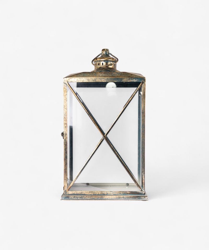 French Country Collections Calypso Lantern Large Aged Gold