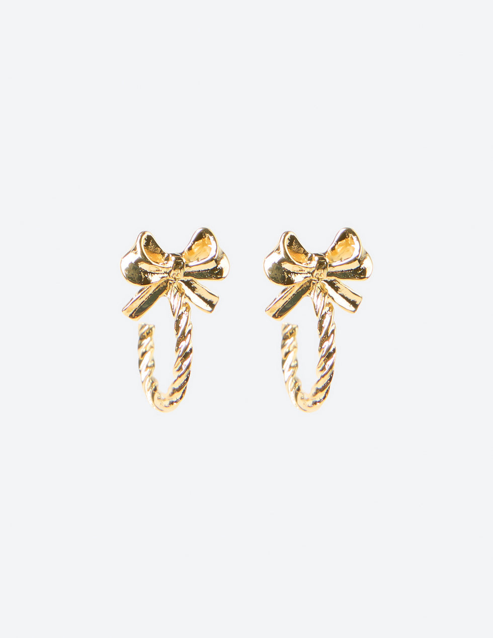 Stella & Gemma Bow Half Hoop Earrings- Gold