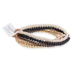 Lindi Kingi Beaded Bracelet set Bronzed