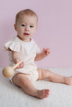 Load image into Gallery viewer, Burrow &amp; Be Almond Blush Pointelle Flutter Bodysuit
