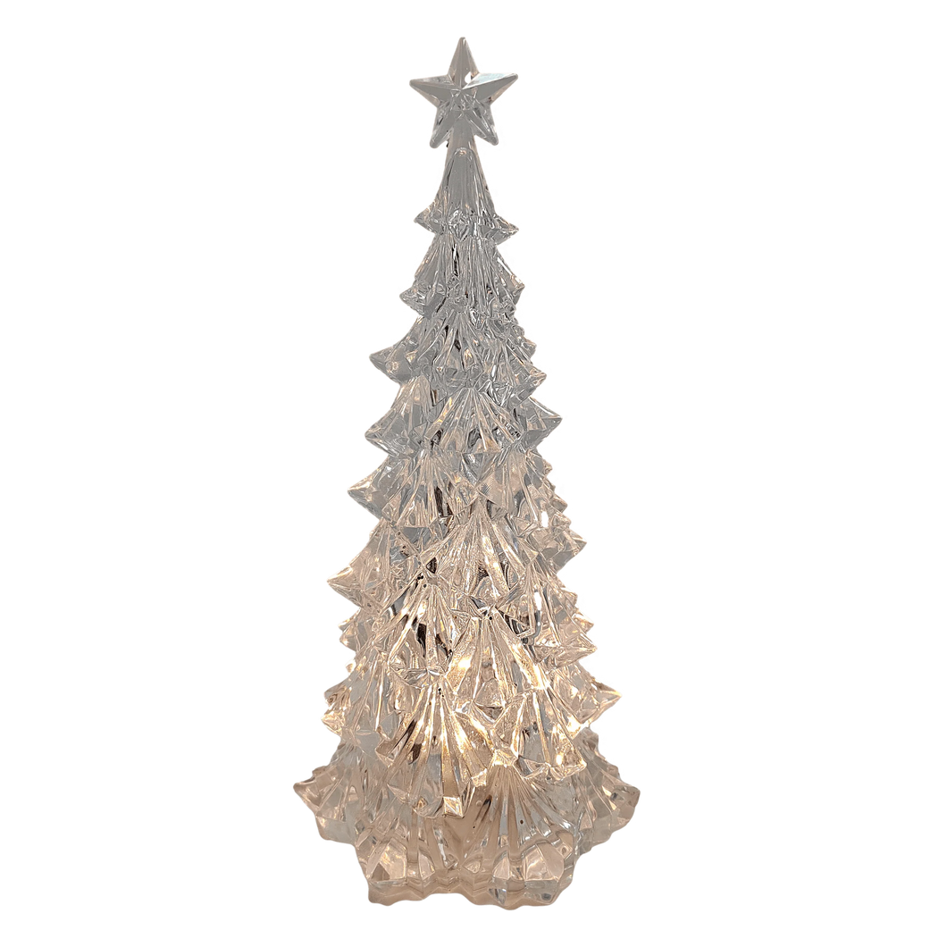 SamX Acrylic Tree with Cut Crystal Look Warm Light-23cm