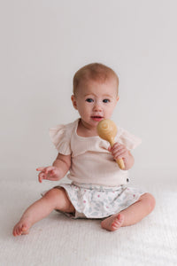 Burrow & Be Almond Blush Pointelle Flutter Bodysuit