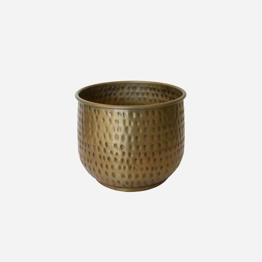 CC Interiors New York Planter in Antique Brass Finish Small