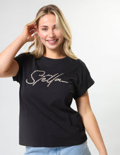Load image into Gallery viewer, Stella &amp; Gemma Cuff Tee- Stella Club Black
