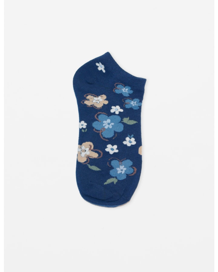 Stella & Gemma Navy Arrangement of Flowers Ankle Socks