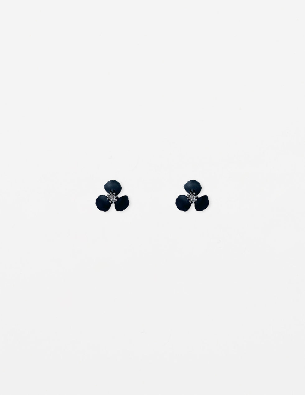 Stella & Gemma Petal Flower Earrings- Black