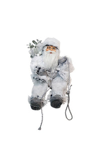 Flower Systems Santa Climbing Rope with White/Grey Faux Fur with Gift Bag & Lantern
