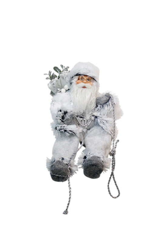 Flower Systems Santa Climbing Rope with White/Grey Faux Fur with Gift Bag & Lantern