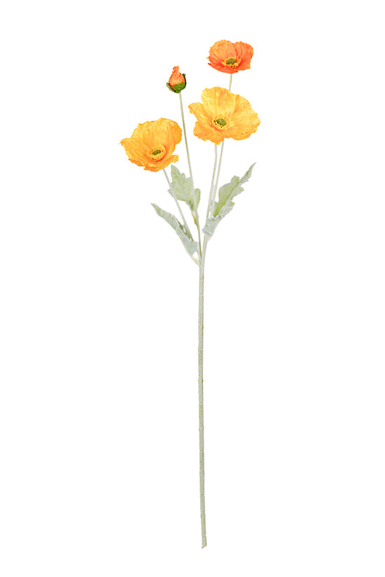 Flower Systems Iceland Poppy Spray 62cm- Light Orange