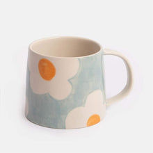 Load image into Gallery viewer, Caroline Gardner Large Mug- Light Blue Orange Flower
