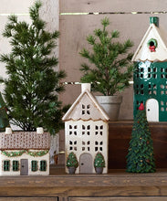 Load image into Gallery viewer, French Country Collections Christmas Tea Light House Stone with Pots Medium
