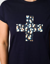 Load image into Gallery viewer, Stella &amp; Gemma Soho Cuff Tee- Deep Navy Leopard Cross
