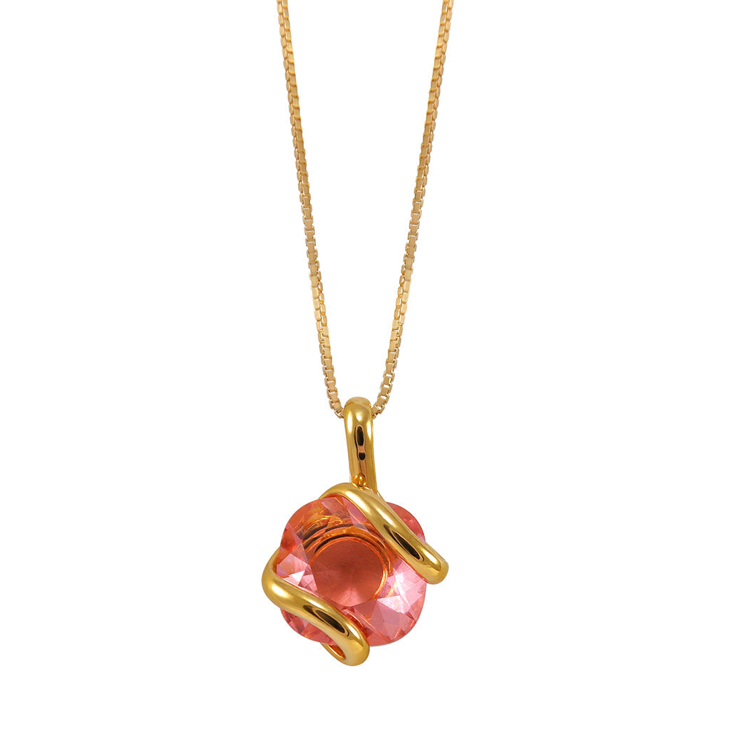 Simply Italian Rose Pink Crystal Pendant