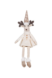Flower Systems Eldina Velvet Sitting Deer Girl Cream
