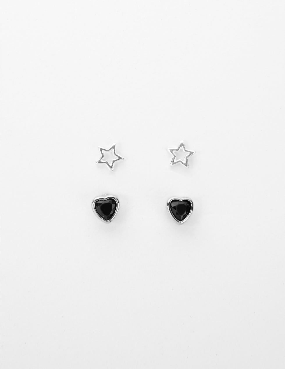 Stella & Gemma Stars & Hearts Earrings-Silver