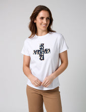 Load image into Gallery viewer, Stella &amp; Gemma Ace T-Shirt- White Leopard Cross
