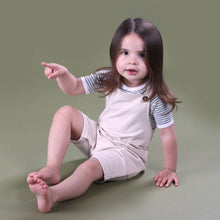 Load image into Gallery viewer, Little Bee By Dimples Sand Cotton Pocket Overalls
