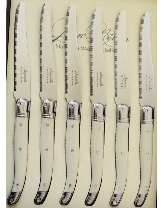 Laguiole Table Knives set of 6 in Ivory