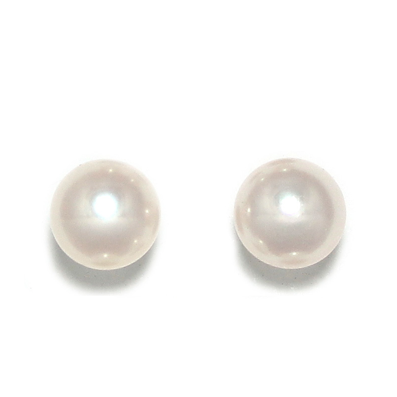Simply Italian White Pearl Stud Earrings (Medium)