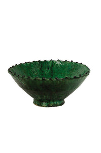 Bianca Lorenne Moroccan Green Zigzag Bowl- Large