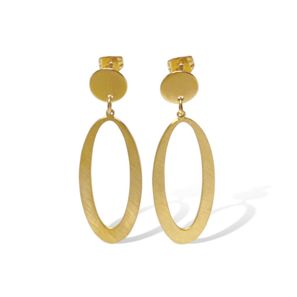 Fabuleux Vous Ovale Yellow Gold Long Earrings