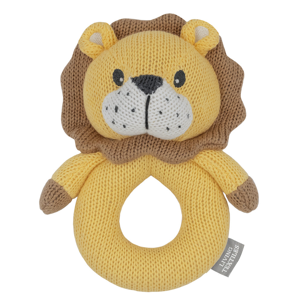 Living Textiles Leo the Lion Knitted Rattle