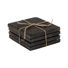 Load image into Gallery viewer, Hawthorne Marble Square Coasters Black- Set of 4
