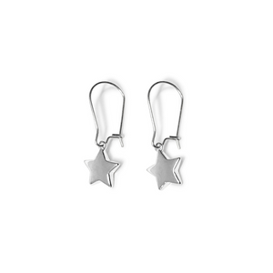 Fabuleux Vous Steel Me Star Silver Hook Earrings