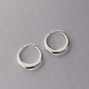 Fabuleux Vous Silver Hollow Hoops 30mm