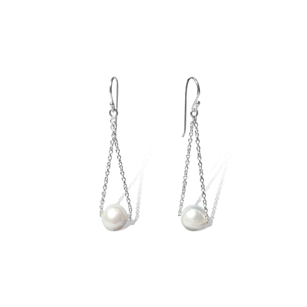 Fabuleux Vous Silver Perle Double Silver Chain FWP Earrings