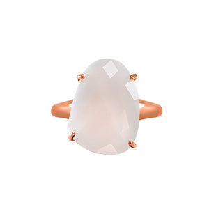 Simply Italian White Oval Crystal Ring