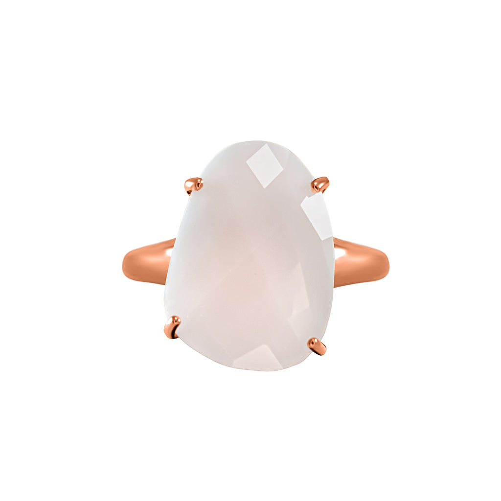 Simply Italian White Oval Crystal Ring