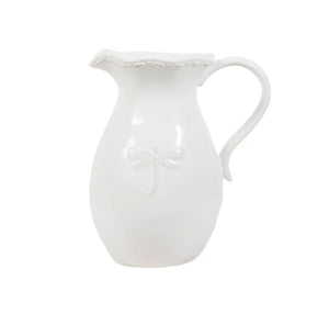 French Country Collections Dragonfly Stoneware White Jug Small