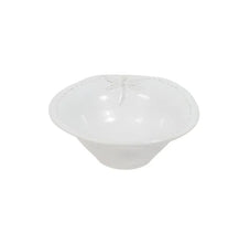Load image into Gallery viewer, French Country Collections Dragonfly Stoneware White Salt Bowl
