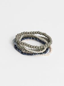 Stella & Gemma Mixed Grey Set of 6 Bracelets