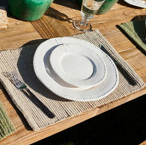 French Country Collections Ribbed Jute Placemats Stone set of 4