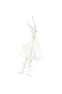 Flower Systems White Sitting Ballet Deer