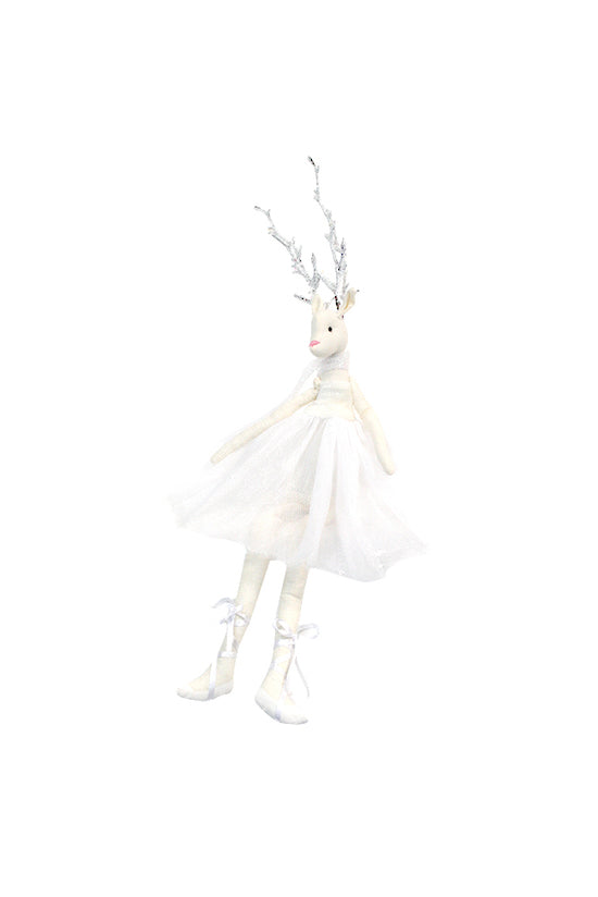 Flower Systems White Sitting Ballet Deer