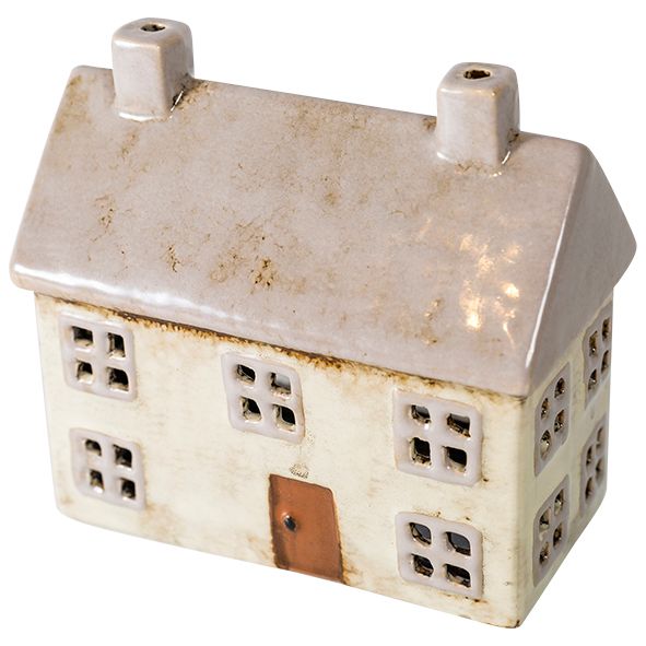 French Country Collections Alsace Cottage Tea Light House in Light Grey